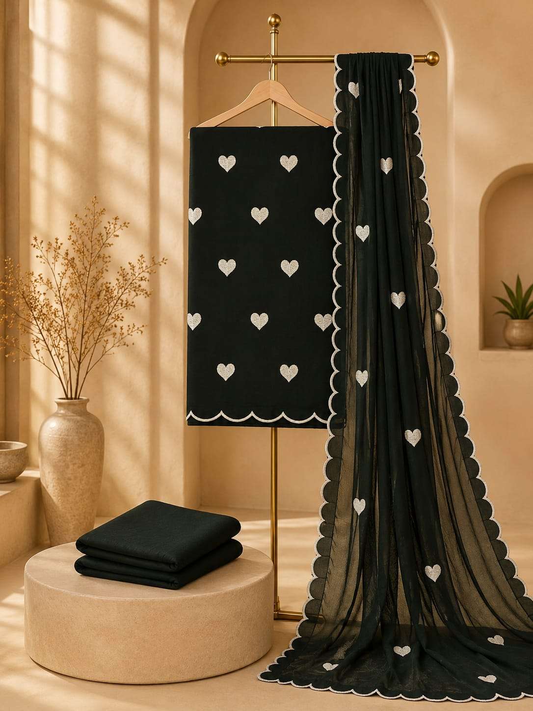 NEMINATH ENTERPRISE HEART WORK COLLECTION RAYON FANCY WORKS SUIT