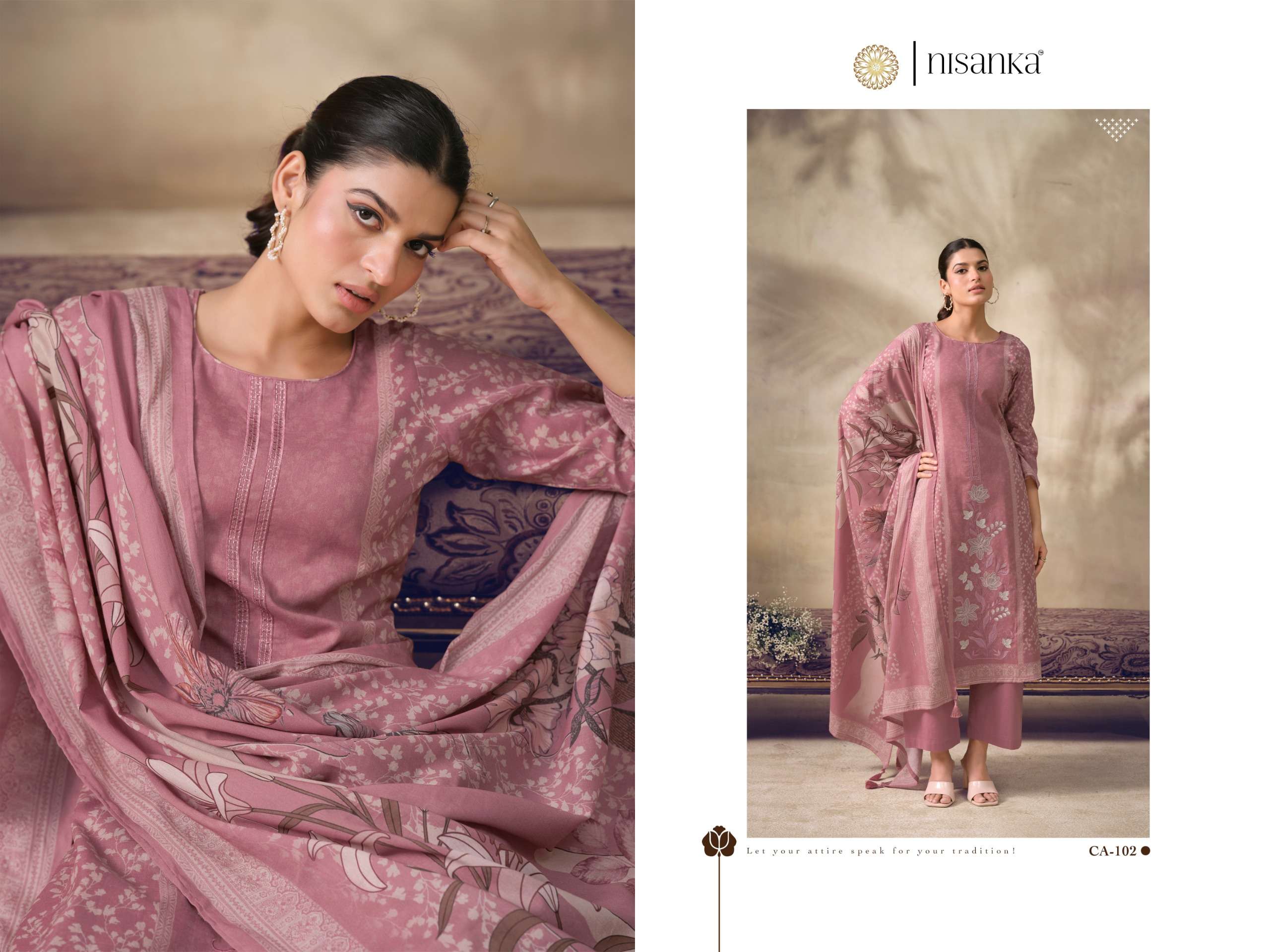 NISANKA LIFESTYLES CASHMERE VOL 6 LAWN COTTON DIGITAL PRINT WITH FANCY WORK SUIT