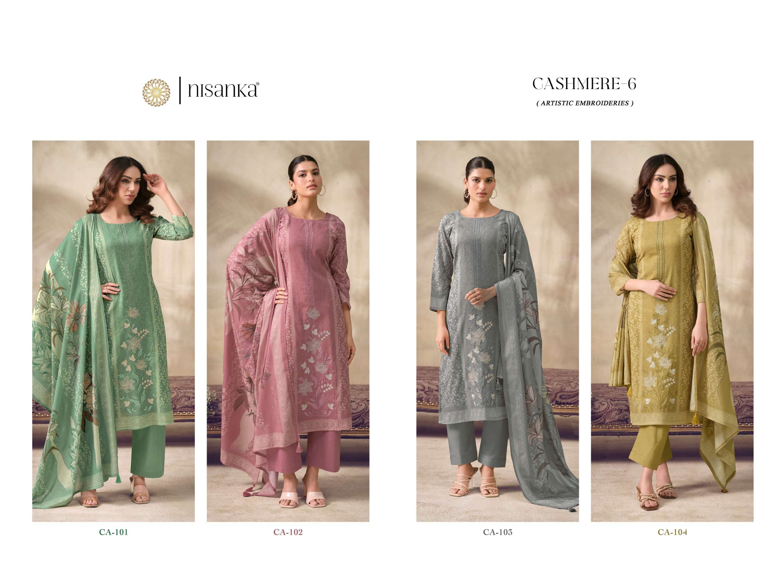 NISANKA LIFESTYLES CASHMERE VOL 6 LAWN COTTON DIGITAL PRINT WITH FANCY WORK SUIT