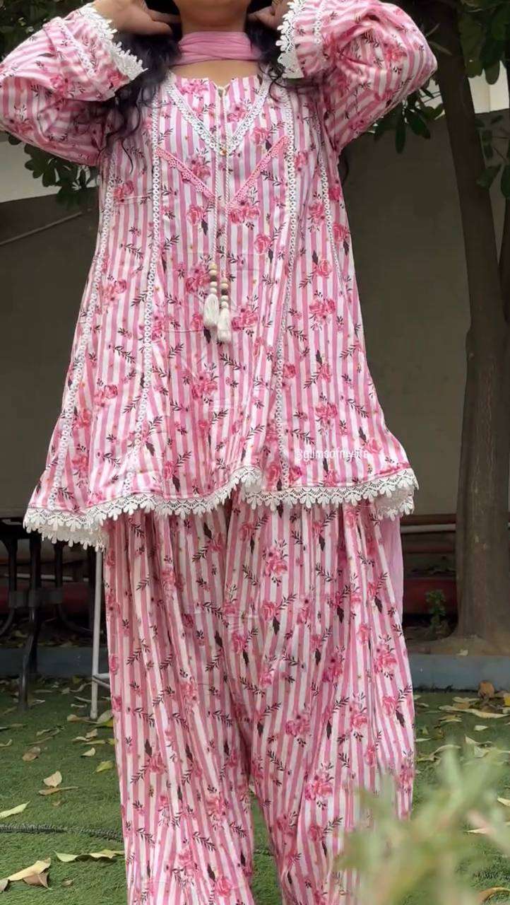 NSR 905 FANCY PREETY LOOKS LADIES TOP FARSHI PLAZZO AND DUPATTA SET 