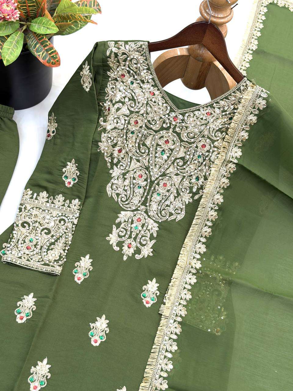 NSR 906 ROMAN SILK WITH HEAVY EMBROIDERY DESIGNER WORK WEDDING FUNCTION WEAR SUIT