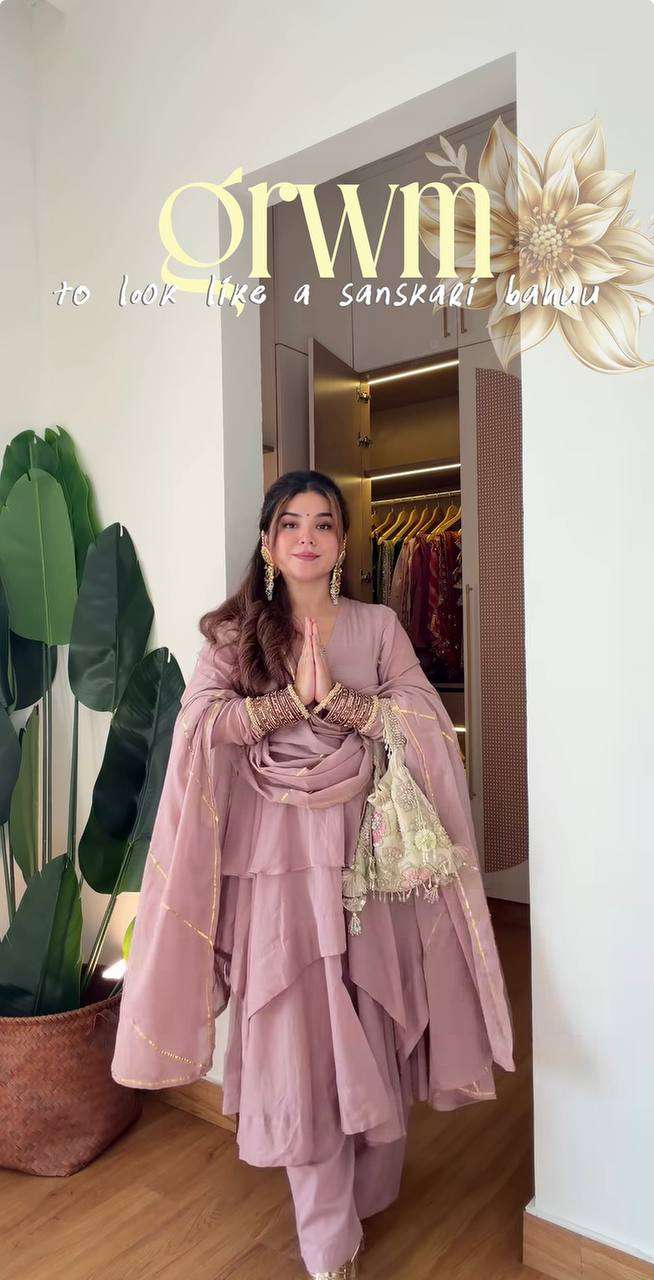 NSR 914 SILK WITH PREETY LOOK DESIGNER LADIES PARTY WEAR SUIT