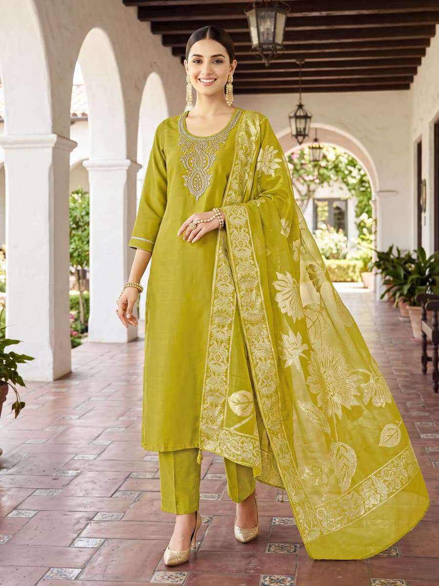 OSSM MAHIRA VISCOSE SILK EMBROIDERIES WORK LADIES 3PCS SET COLLECTION 