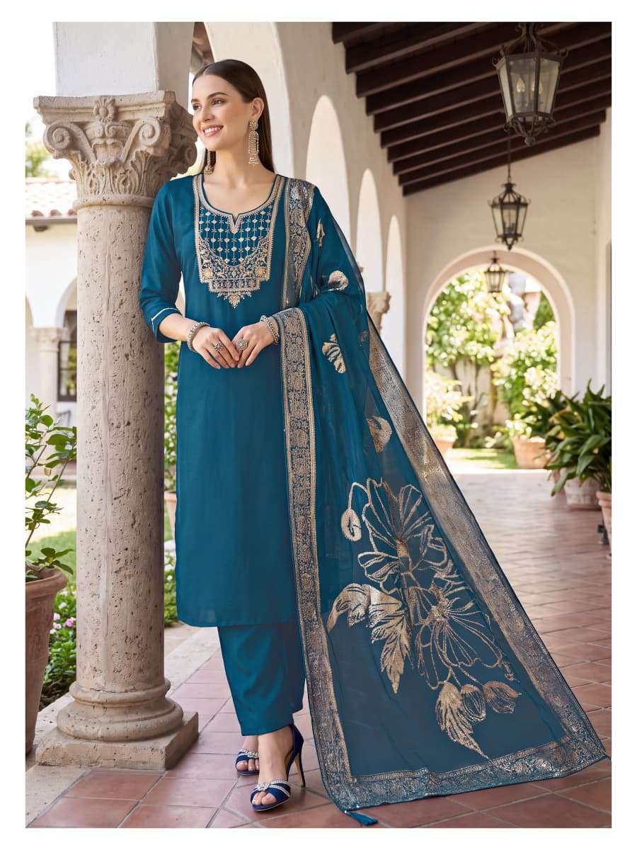 OSSM MAHIRA VISCOSE SILK EMBROIDERIES WORK LADIES 3PCS SET COLLECTION 