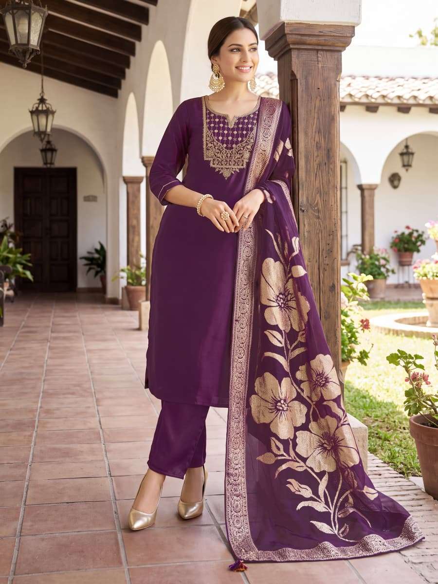 OSSM MAHIRA VISCOSE SILK EMBROIDERIES WORK LADIES 3PCS SET COLLECTION 