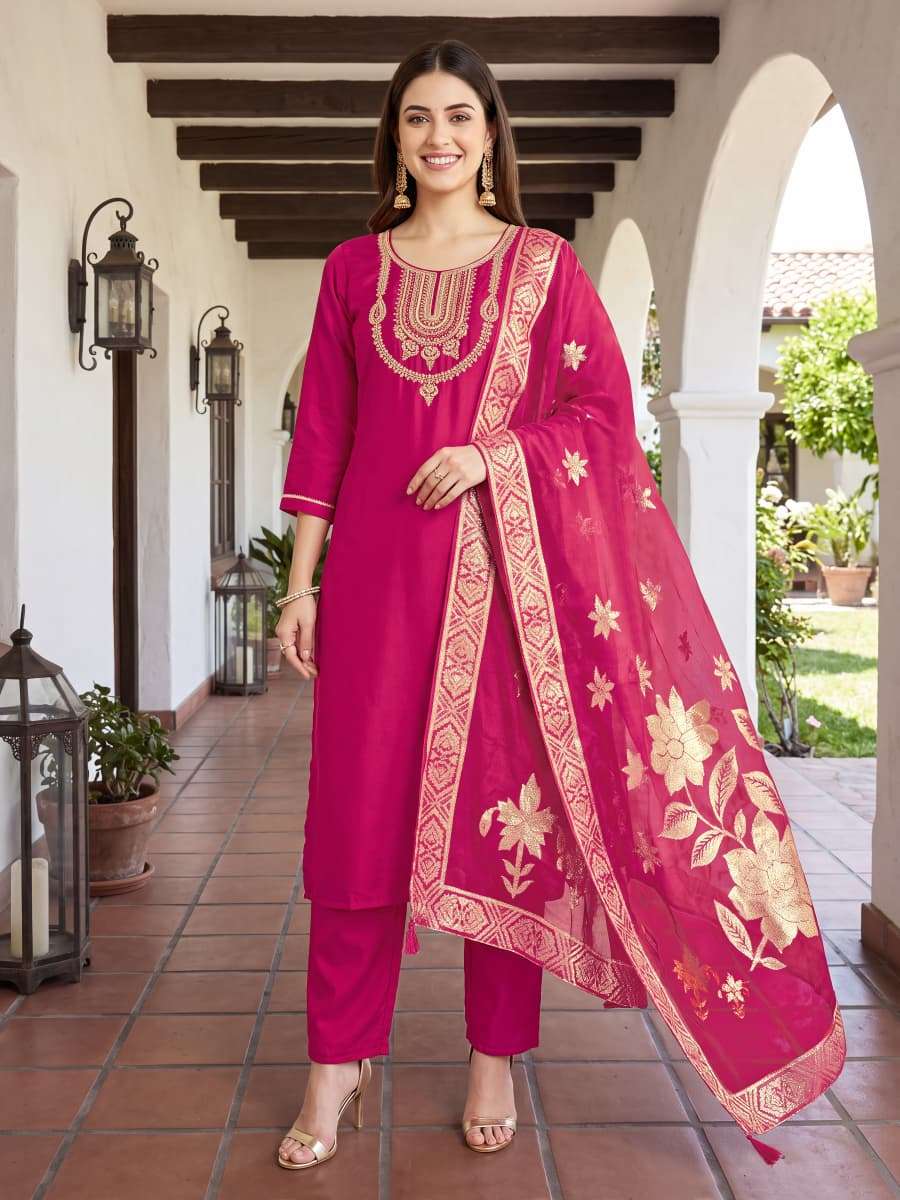 OSSM MAHIRA VISCOSE SILK EMBROIDERIES WORK LADIES 3PCS SET COLLECTION 