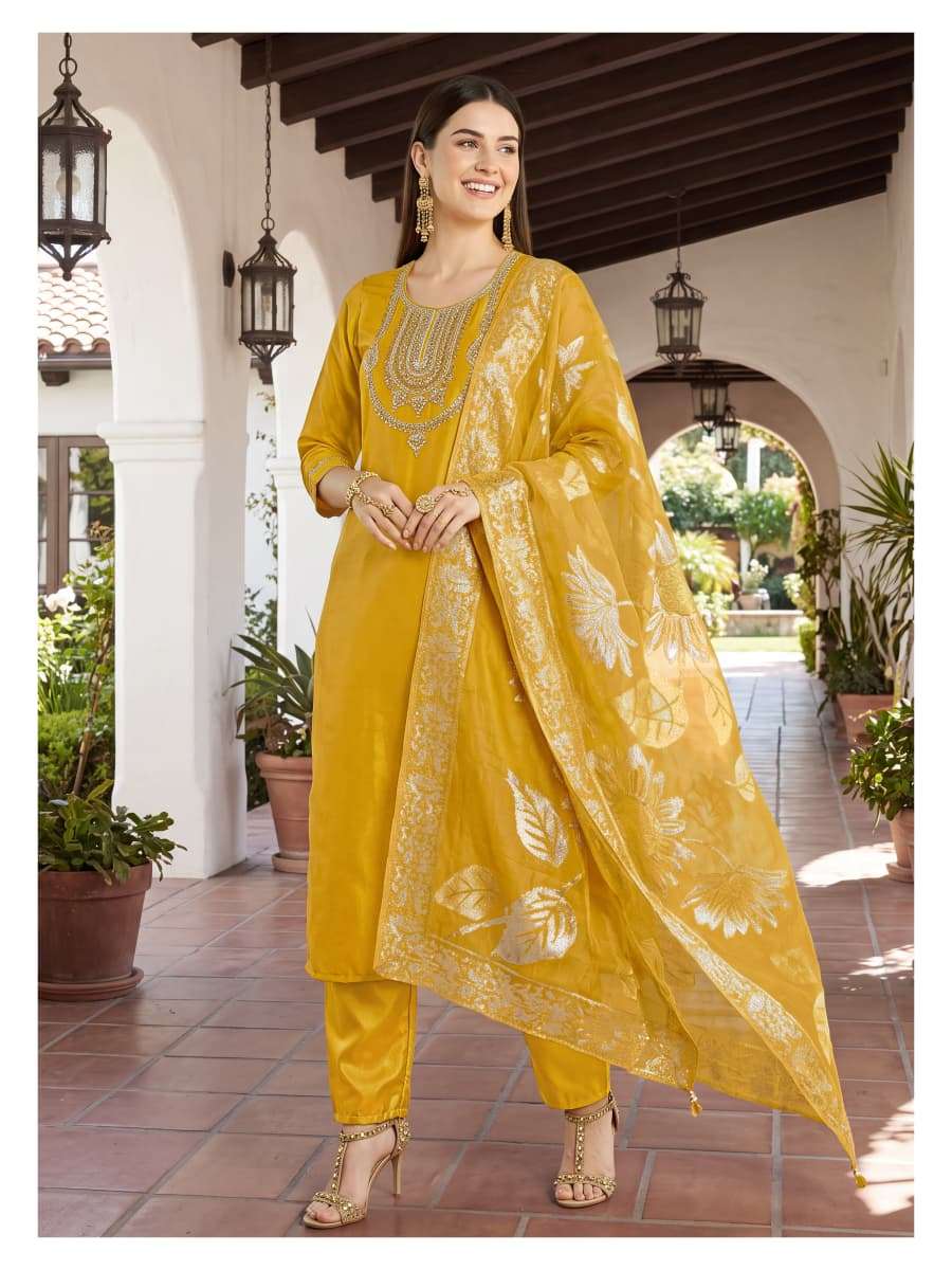 OSSM MAHIRA VISCOSE SILK EMBROIDERIES WORK LADIES 3PCS SET COLLECTION 