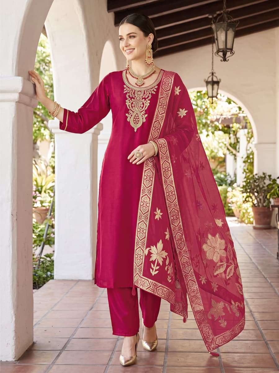 OSSM MAHIRA VISCOSE SILK EMBROIDERIES WORK LADIES 3PCS SET COLLECTION 