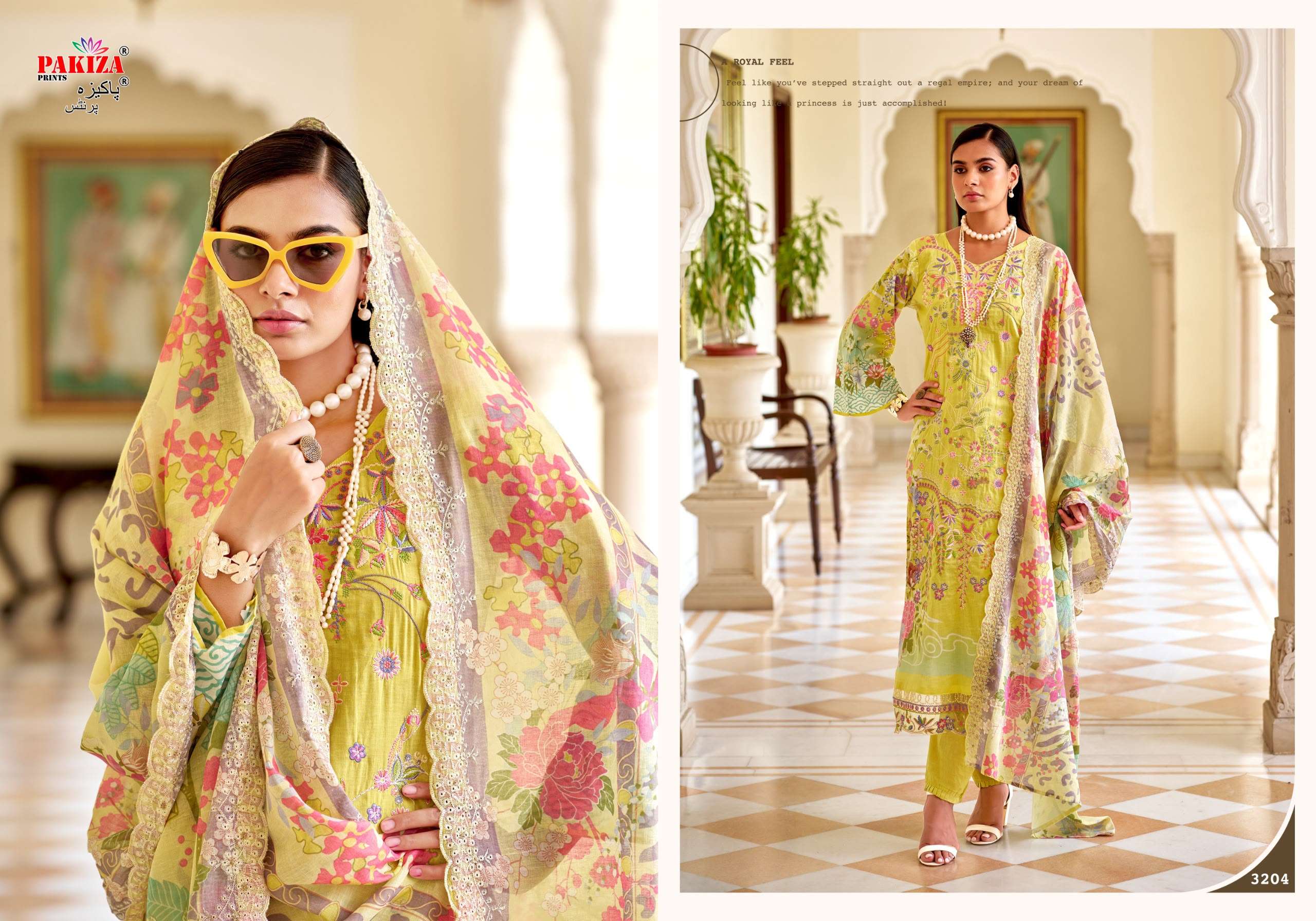 PAKIZA PRINTS FARAH VOL 32 LAWN COTTON PRINT WITH FANCY EMBROIDERY WORK SUIT