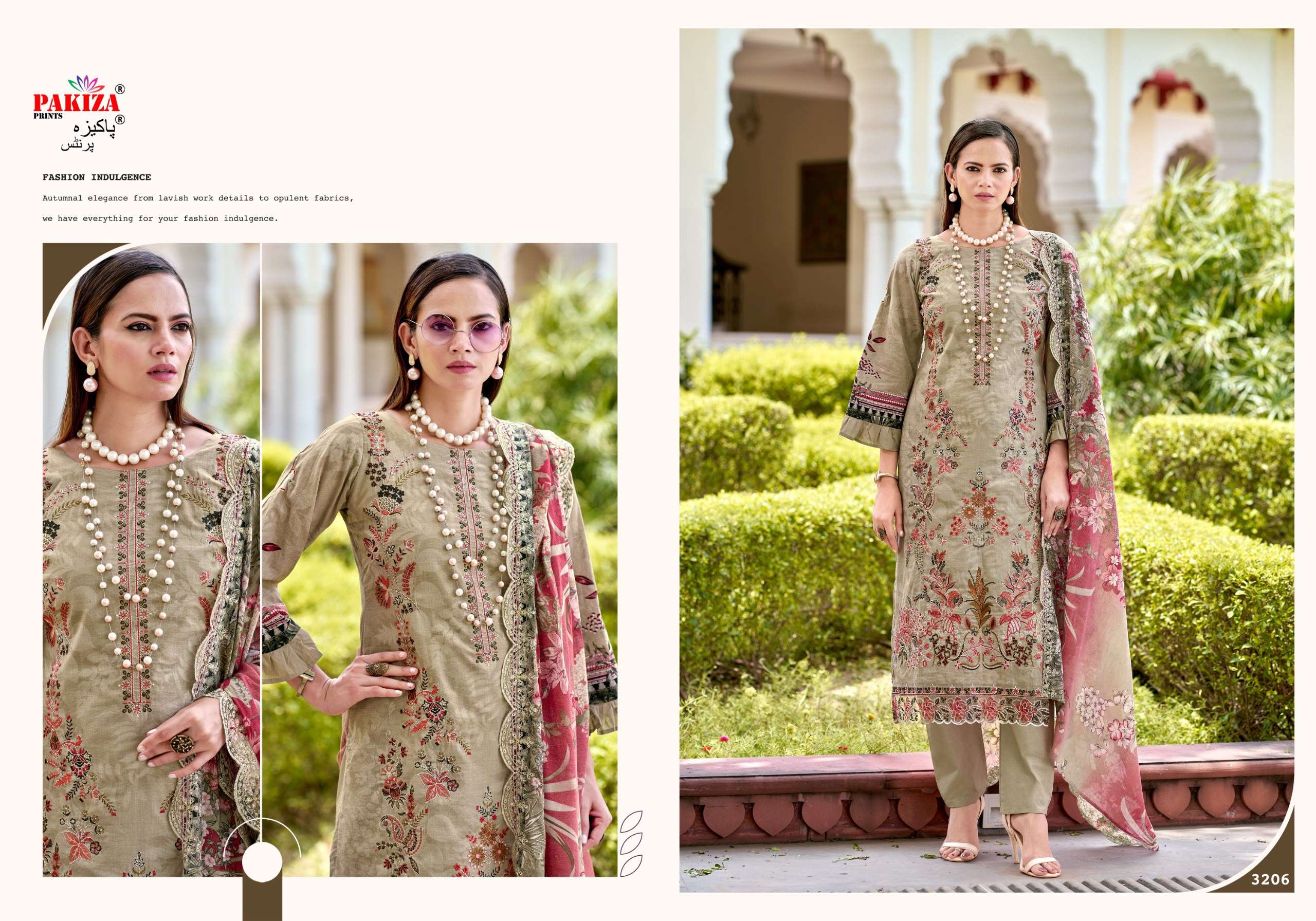 PAKIZA PRINTS FARAH VOL 32 LAWN COTTON PRINT WITH FANCY EMBROIDERY WORK SUIT