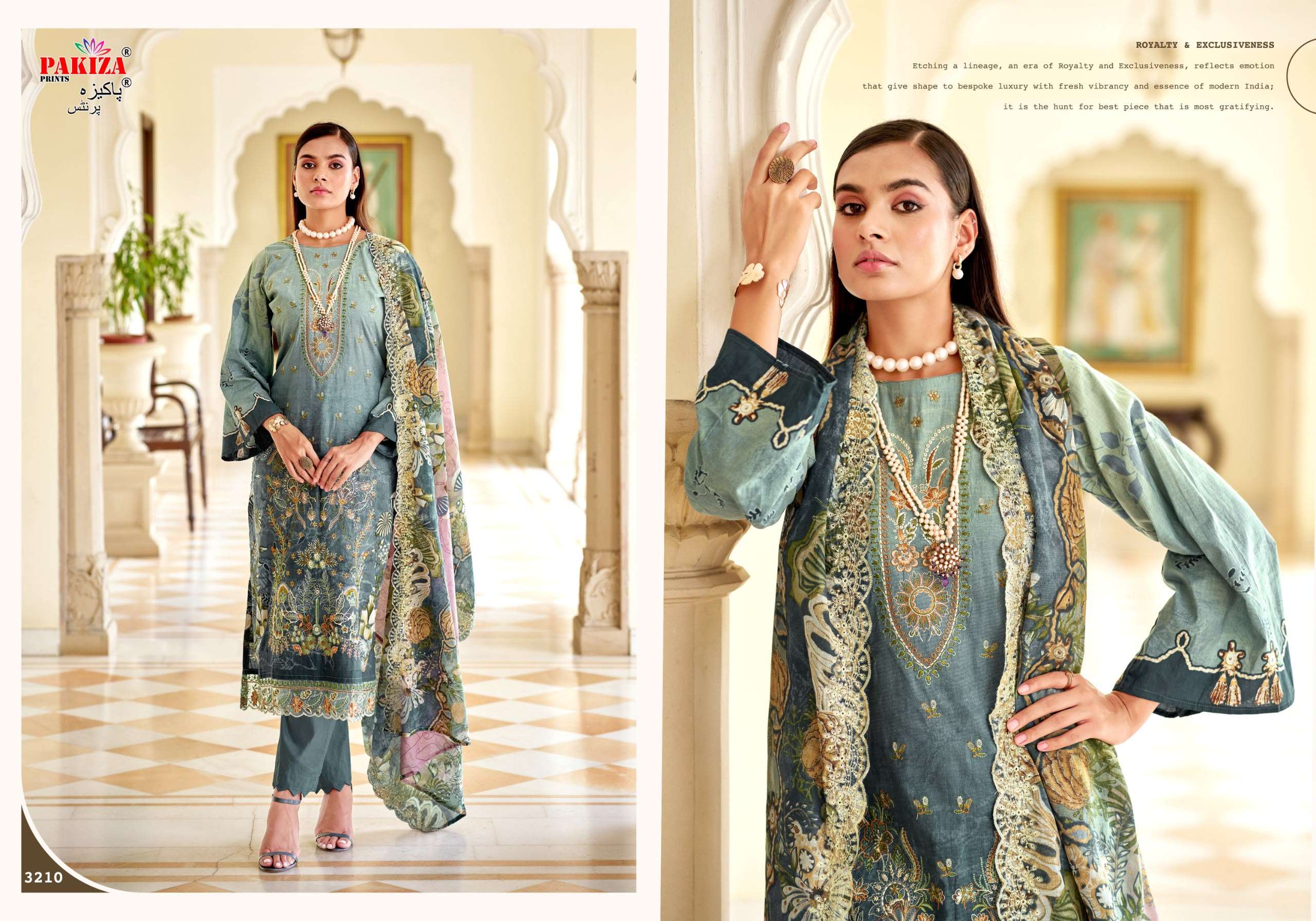 PAKIZA PRINTS FARAH VOL 32 LAWN COTTON PRINT WITH FANCY EMBROIDERY WORK SUIT