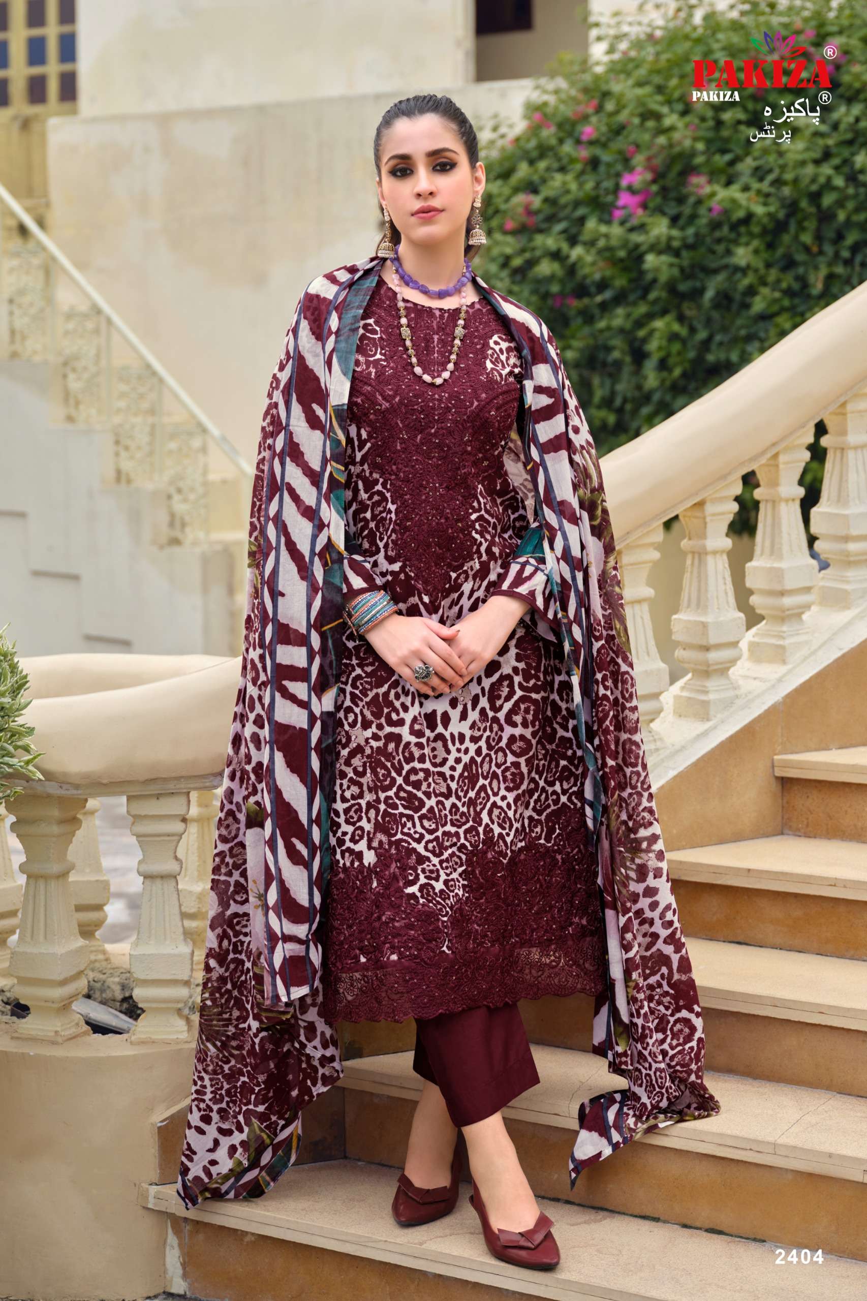 PAKIZA PRINTS GULNAWAZ VOL 24 LAWN FANCY DESIGNER WORK SUIT