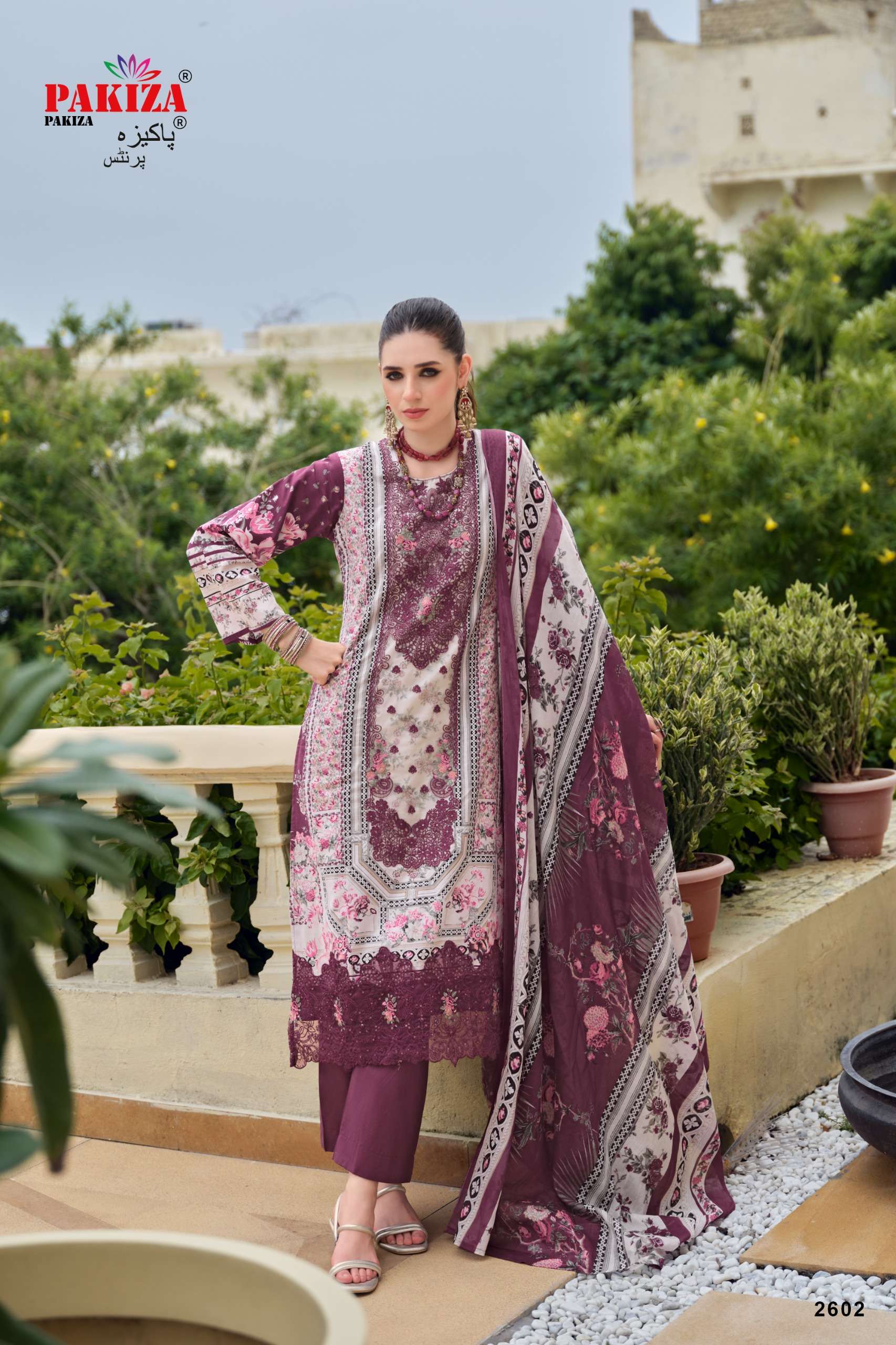 PAKIZA PRINTS GULNAWAZ VOL 26 LAWN COTTON DIGITAL PRINT WITH FANCY WORK SUIT