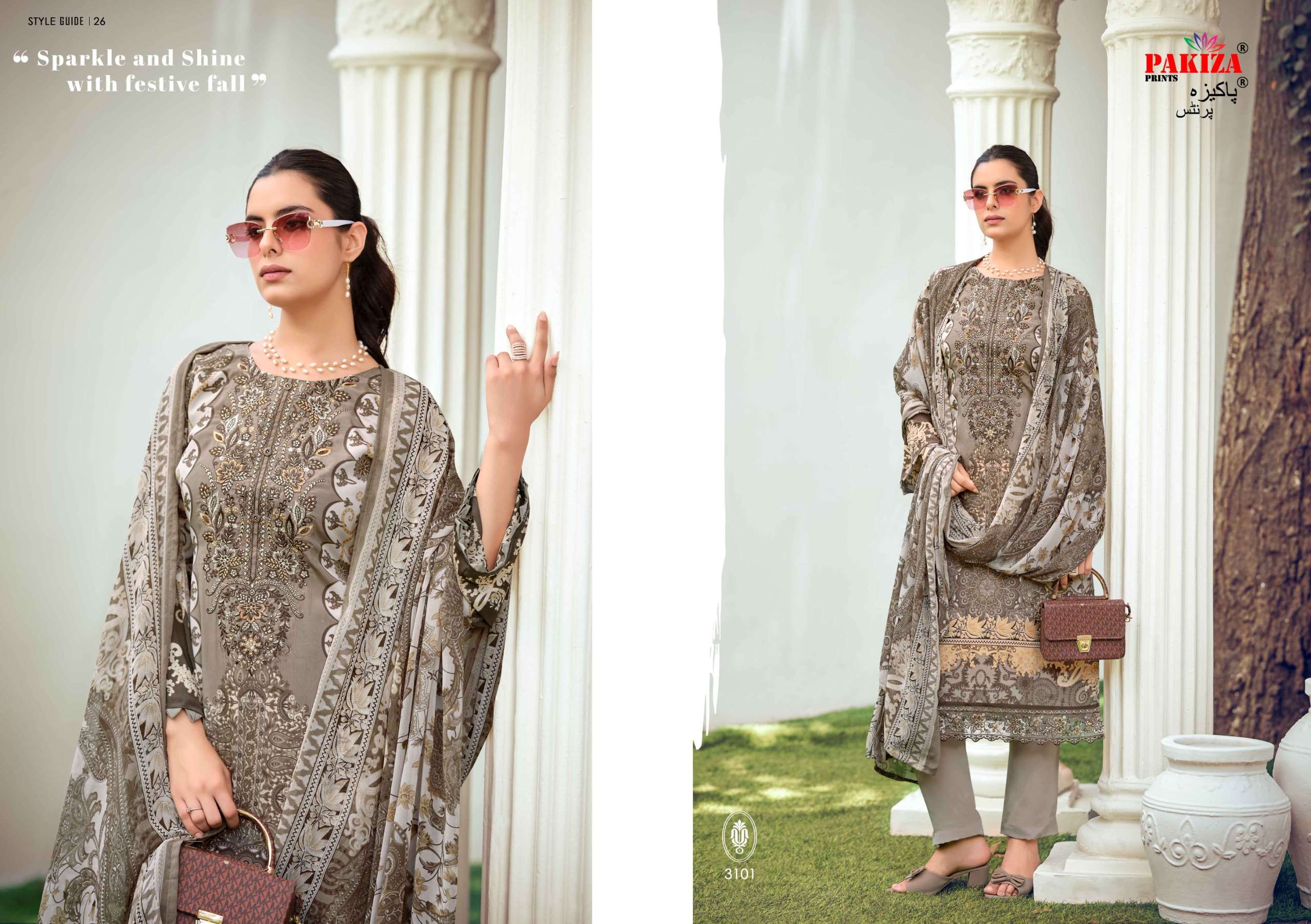 PAKIZA PRINTS REHNUMA VOL 31 CREPE DIGITAL PRINT WITH FANCY WORK SUIT
