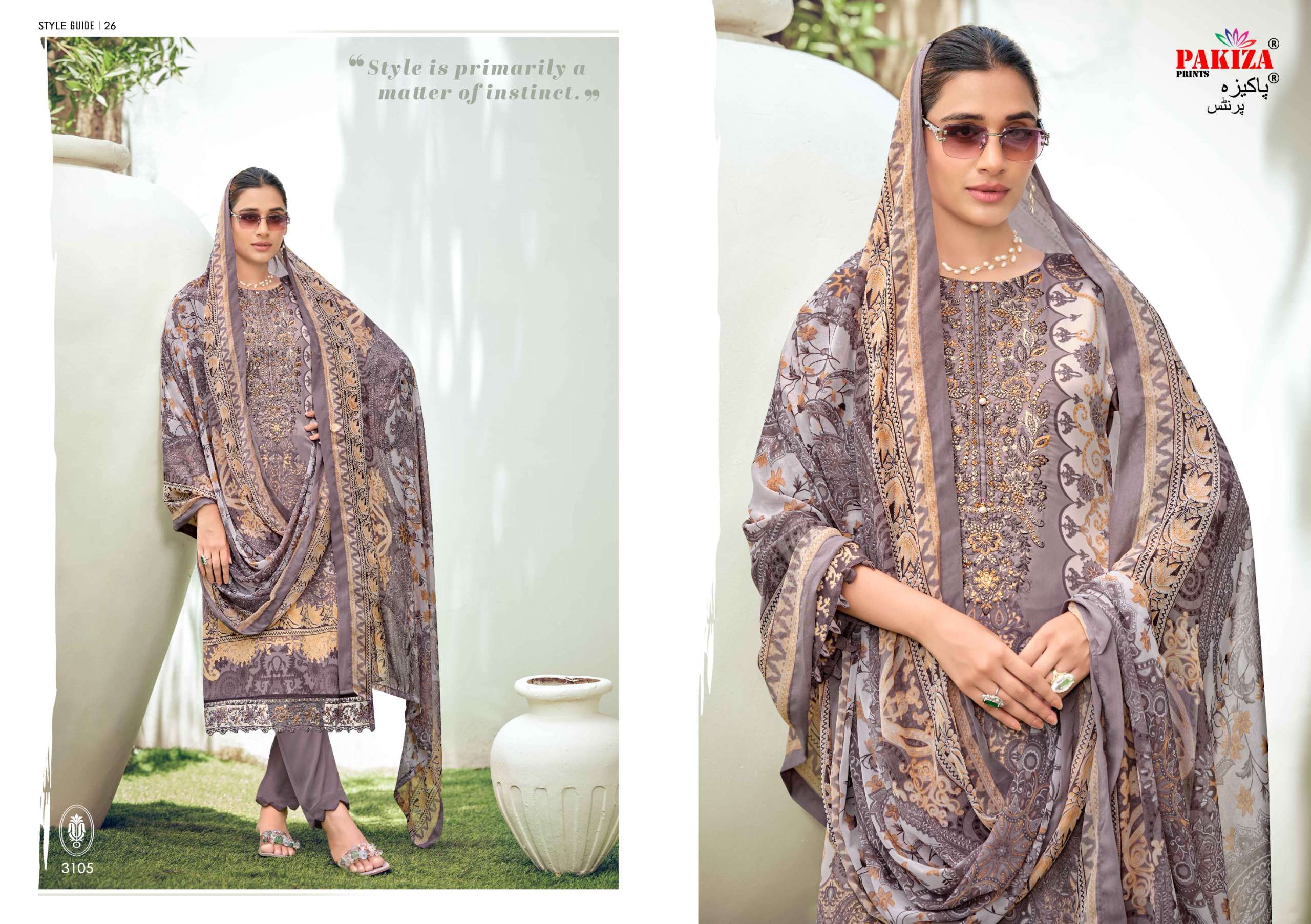 PAKIZA PRINTS REHNUMA VOL 31 CREPE DIGITAL PRINT WITH FANCY WORK SUIT