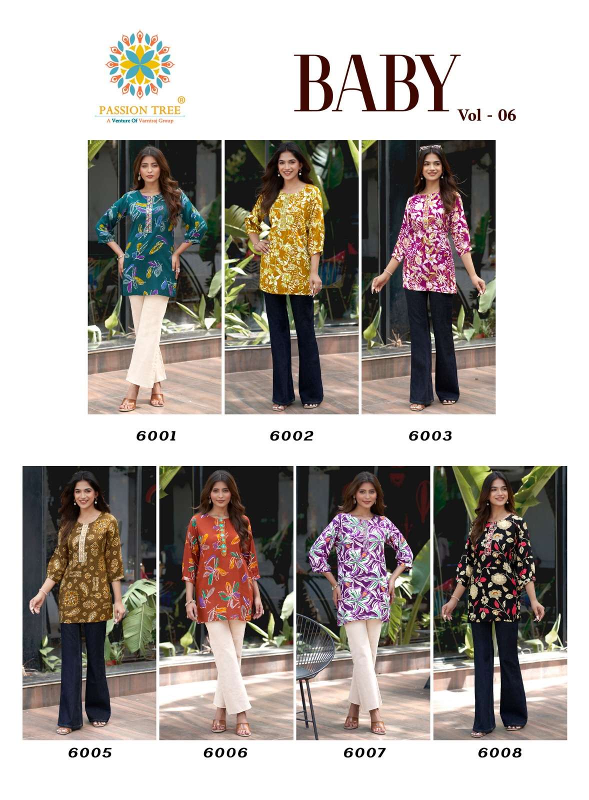 PASSION TREE BABY VOL 6 RAYON PRINT FANCY  WEAR SHORT KURTI