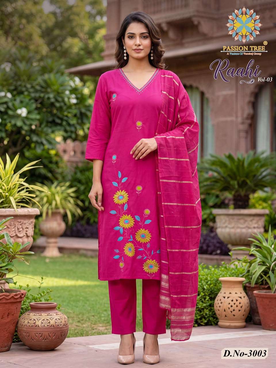 PASSION TREE RAAHI VOL 3 SILK DESIGNER STRAIGHT KURTI WITH PANT & DUPATTA SET