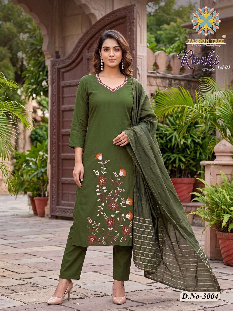 PASSION TREE RAAHI VOL 3 SILK DESIGNER STRAIGHT KURTI WITH PANT & DUPATTA SET