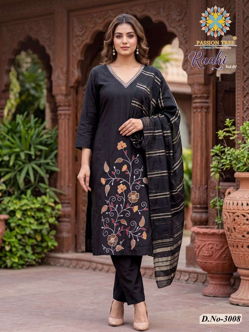 PASSION TREE RAAHI VOL 3 SILK DESIGNER STRAIGHT KURTI WITH PANT & DUPATTA SET