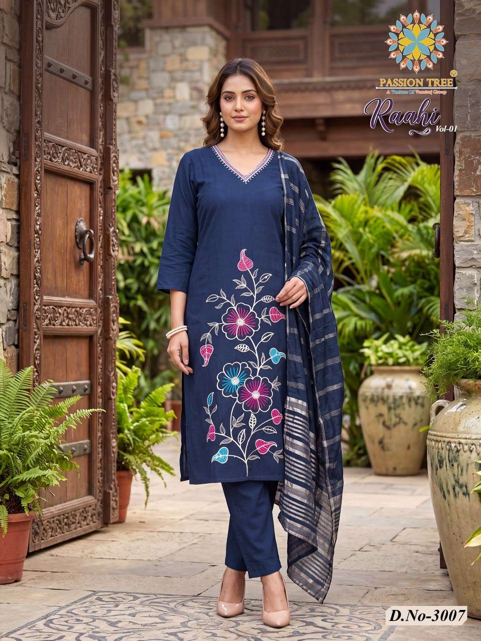 PASSION TREE RAAHI VOL 3 SILK DESIGNER STRAIGHT KURTI WITH PANT & DUPATTA SET