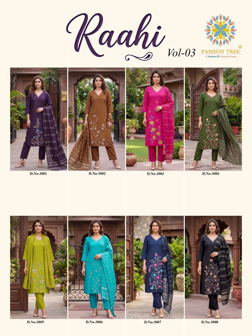 PASSION TREE RAAHI VOL 3 SILK DESIGNER STRAIGHT KURTI WITH PANT & DUPATTA SET