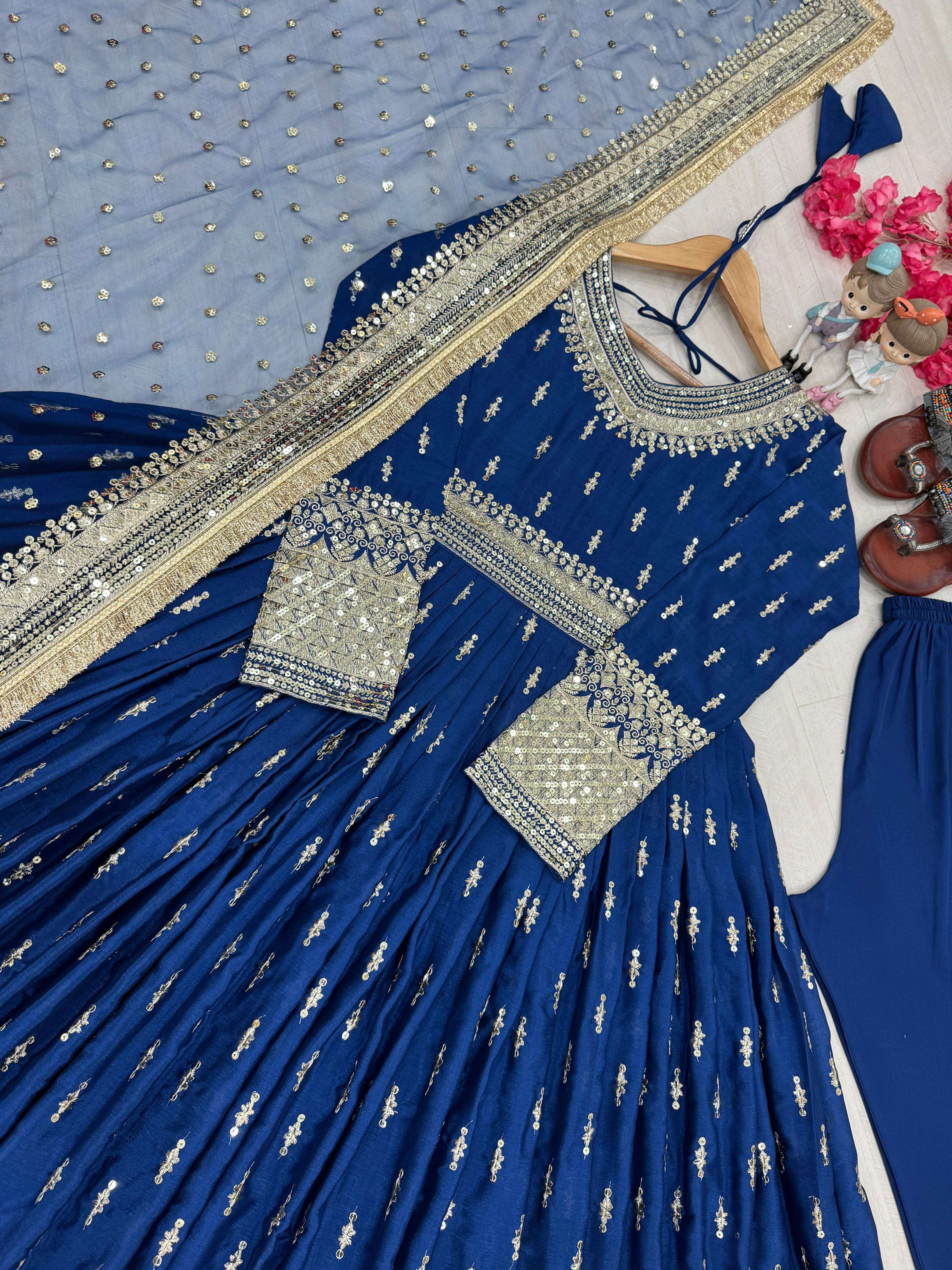 PD 1111 SILK DESIGNER PARTY WEAR ANARKALI GOWN DRESS