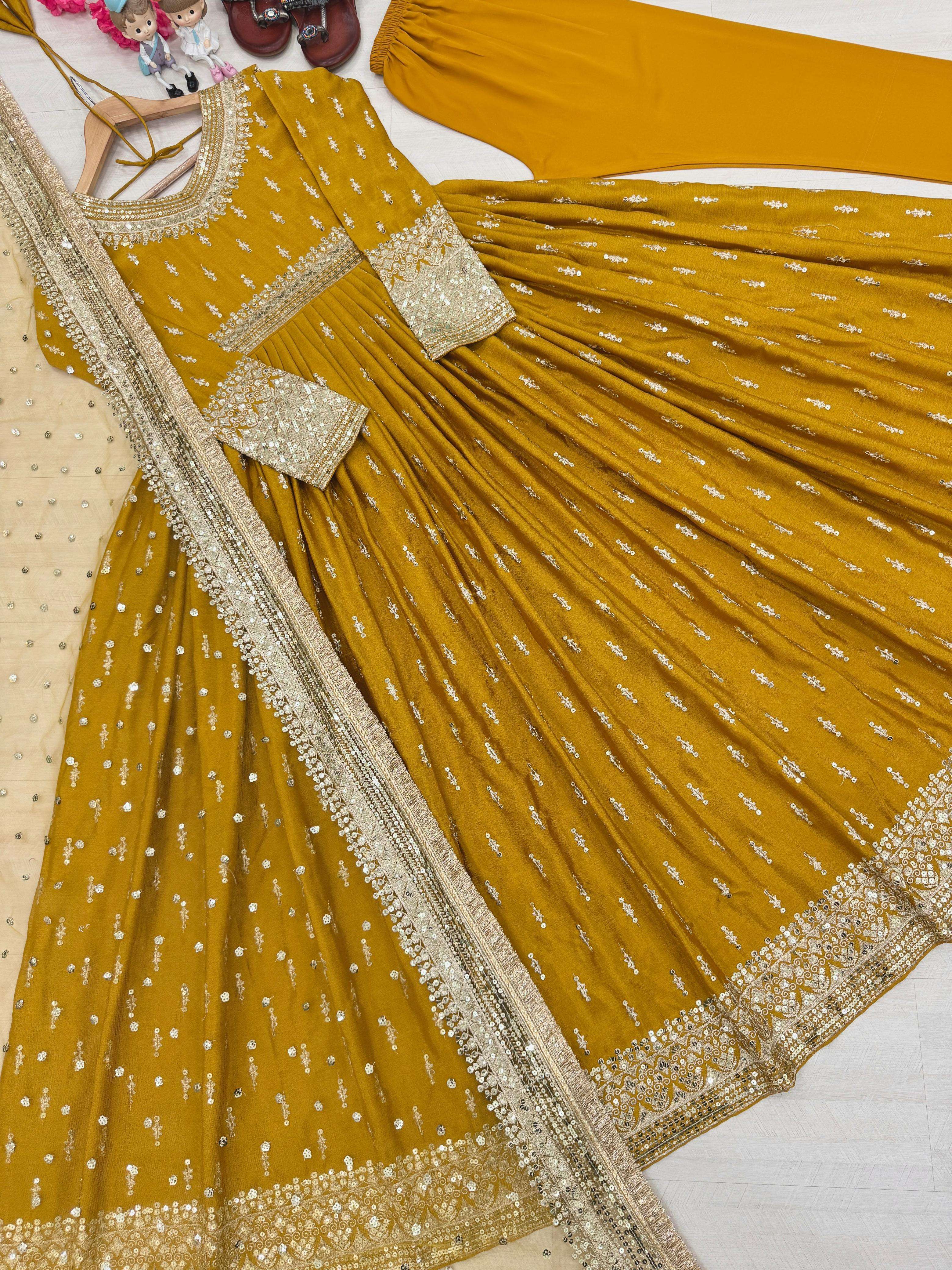 PD 1111 SILK DESIGNER PARTY WEAR ANARKALI GOWN DRESS