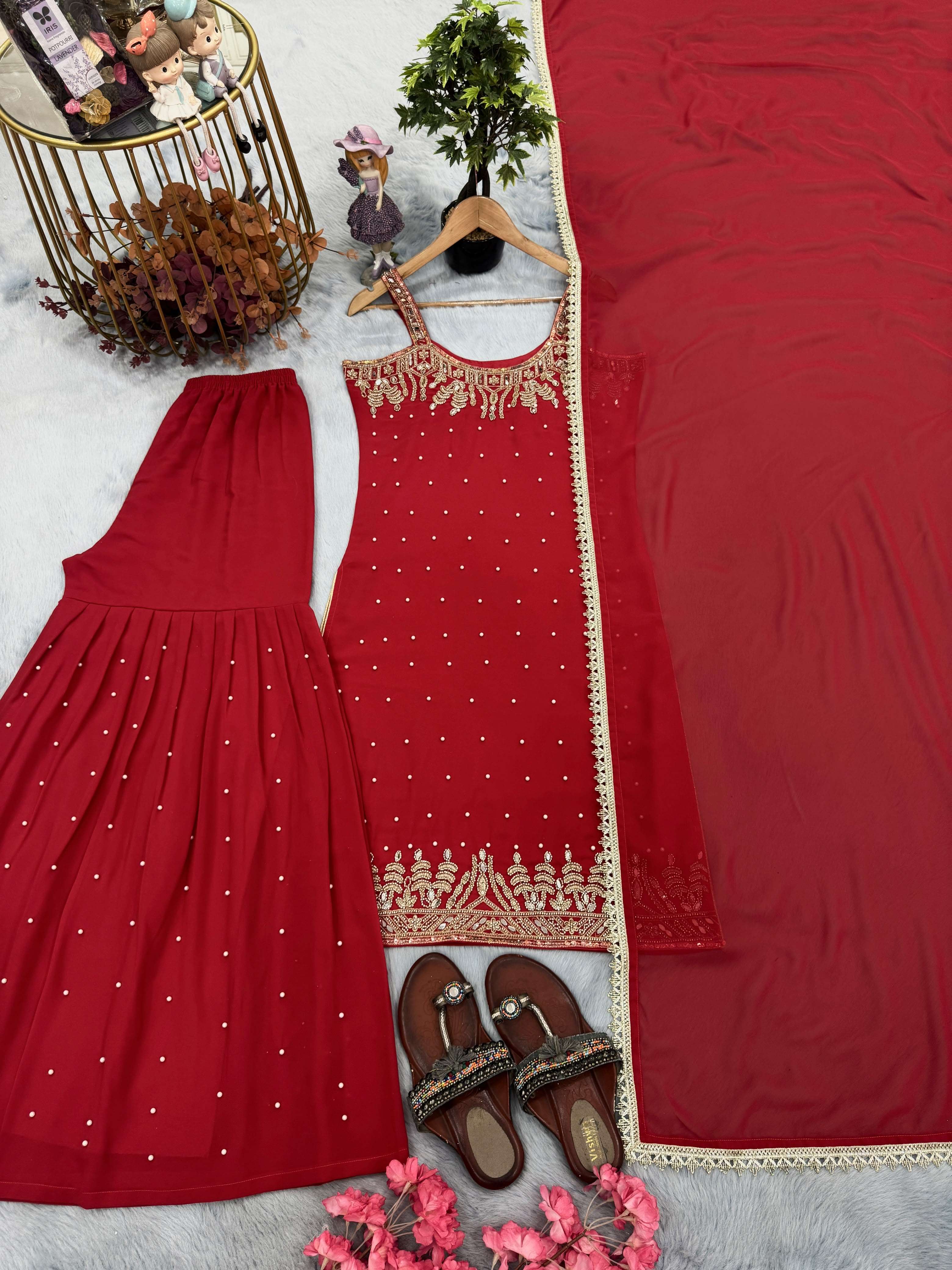 PD 1133 GEORGETTE PREETY LOOK DESIGNER PARTY WEAR LADIES SUIT
