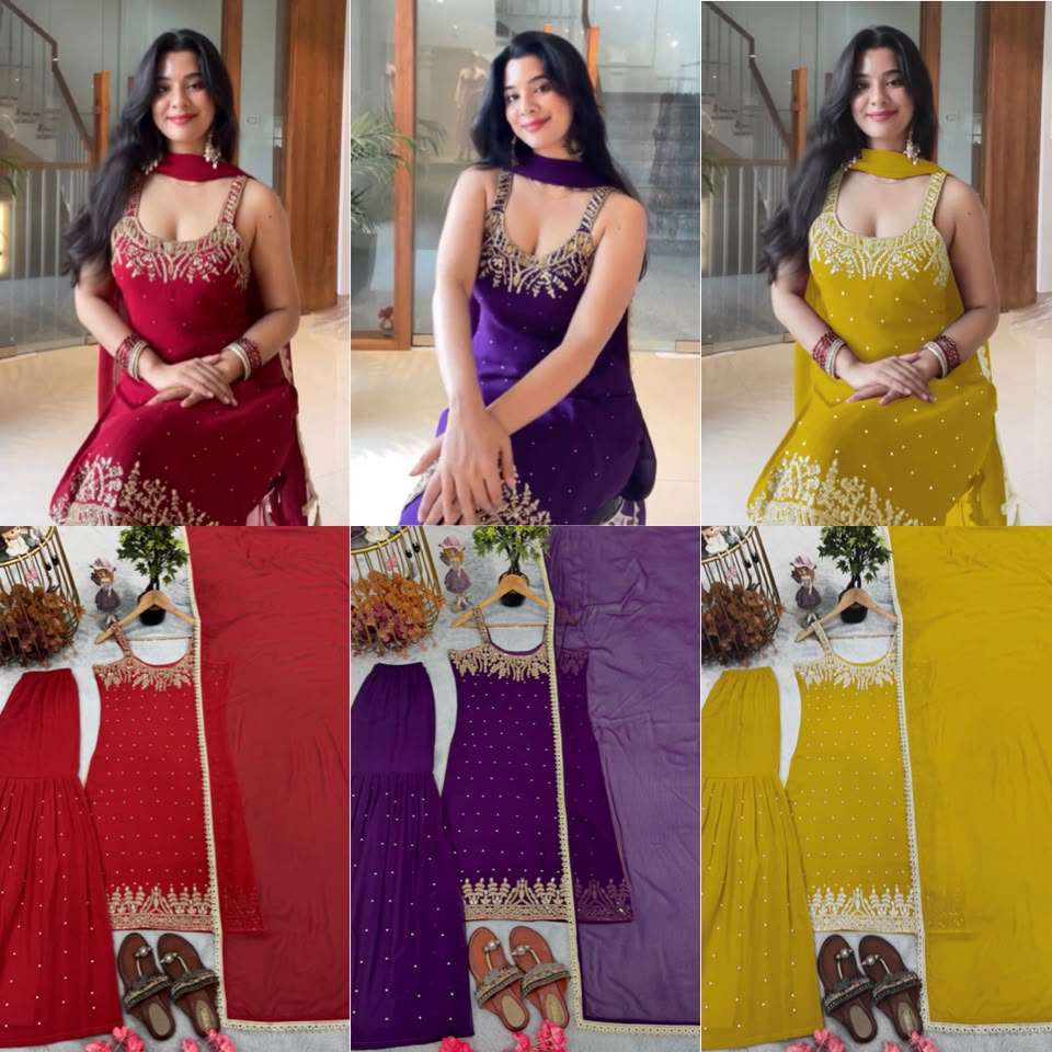 PD 1133 GEORGETTE PREETY LOOK DESIGNER PARTY WEAR LADIES SUIT