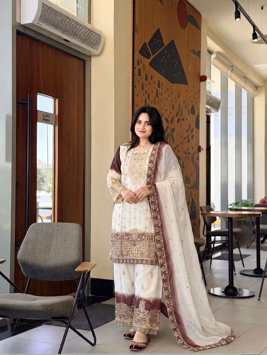 PD 1165 DUAL TONE GEORGETTE DESIGNER PARTY WEAR LADIES SUIT
