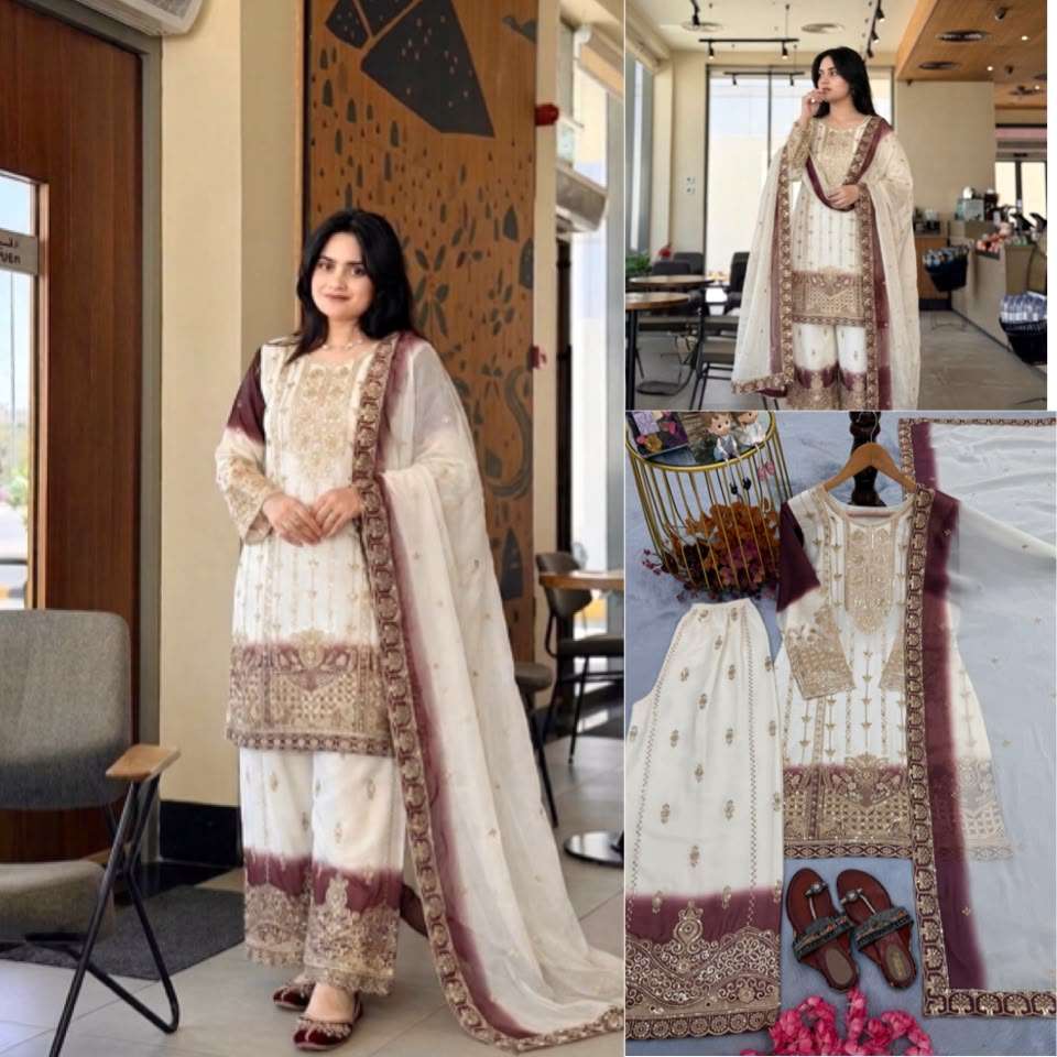 PD 1165 DUAL TONE GEORGETTE DESIGNER PARTY WEAR LADIES SUIT