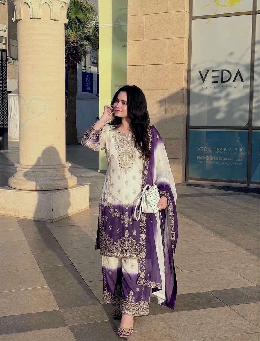 PD 1166 DUAL SHADE GEORGETTE BEAUTIFUL PARTY WEAR DESIGNER LOOK LADIES SUIT