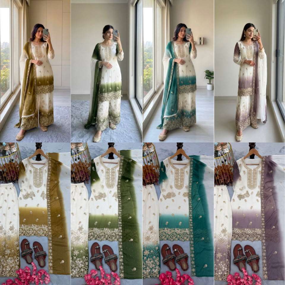 PD 1167 GEORGETTE DESIGNER PARTY WEAR READY MADE TOP PLAZZO COLLECTIONS
