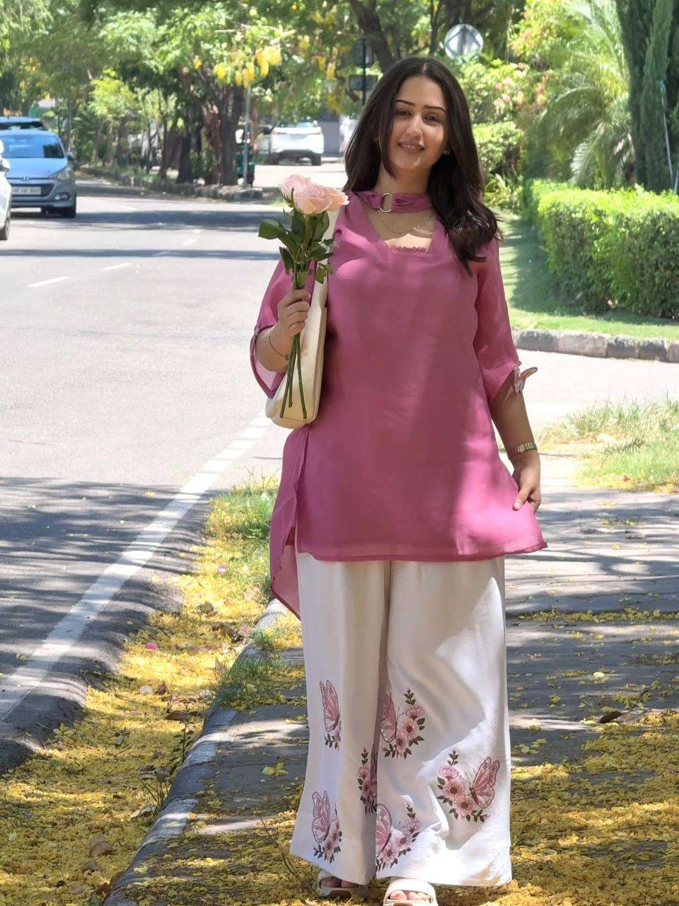 PD 1172 SILK PREETY LOOKS DESIGNER LADIES TOP PLAZZO AND DUPATTA SET 