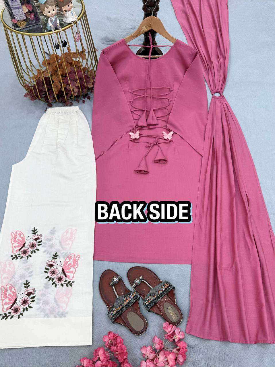 PD 1172 SILK PREETY LOOKS DESIGNER LADIES TOP PLAZZO AND DUPATTA SET 