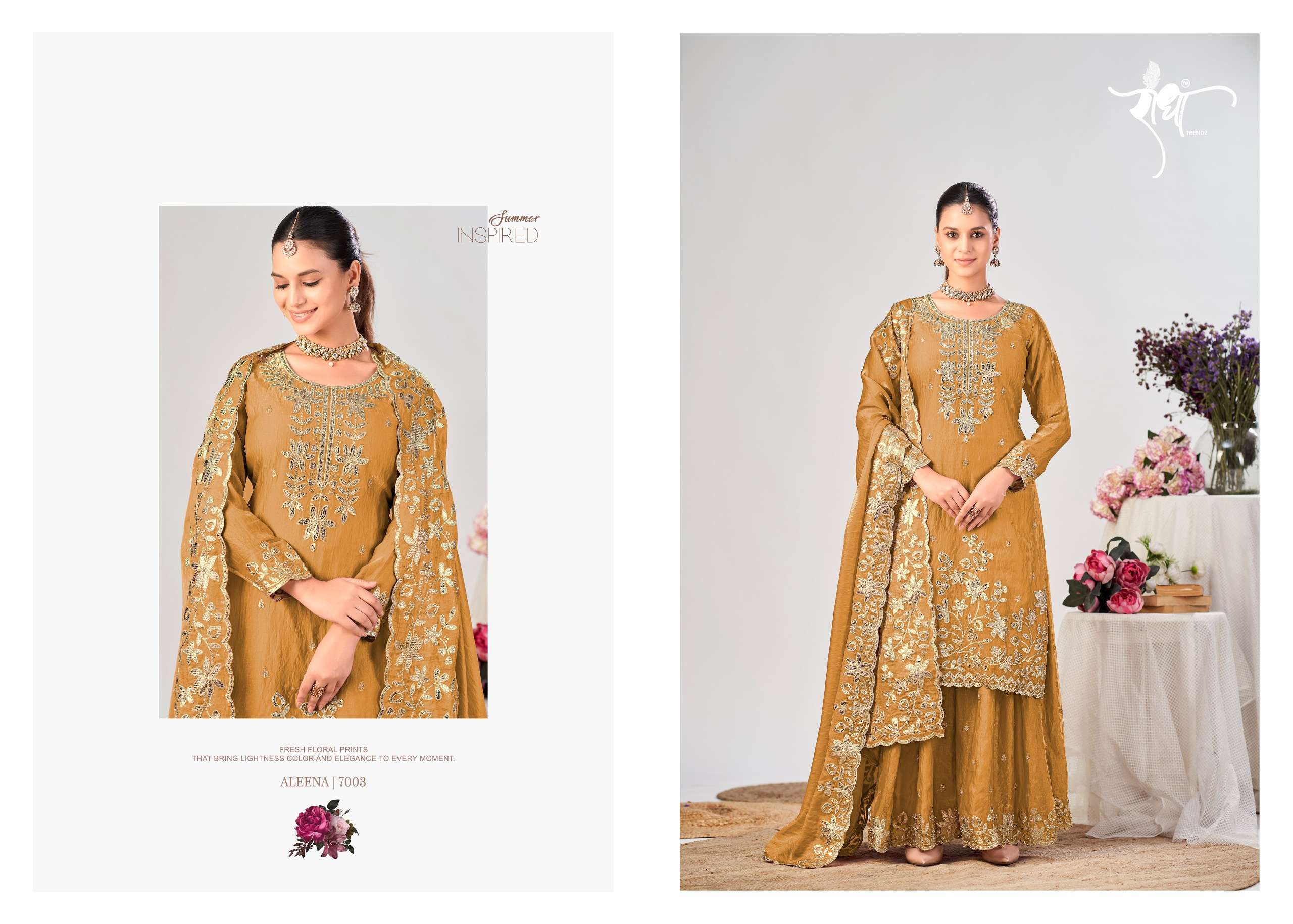RADHA TRENDZ ALEENA SILK WITH HEAVY EMBROIDERY DESIGNER FESTIVE WEAR SUIT