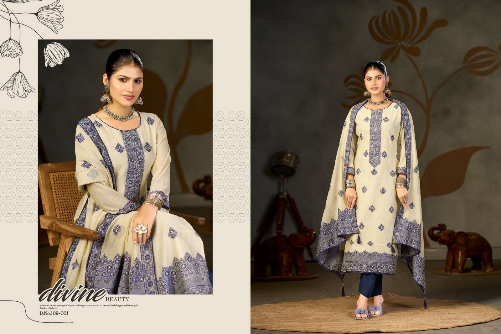 RADHIKA FASHION AZARA BANARASHI ADAH VOL 13 COTTON DESIGNER WORK SUIT