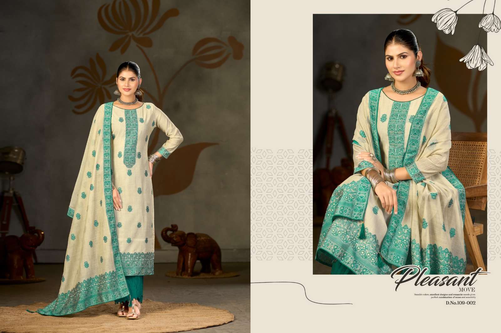 RADHIKA FASHION AZARA BANARASHI ADAH VOL 13 COTTON DESIGNER WORK SUIT