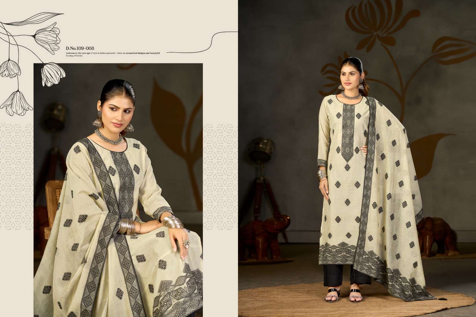 RADHIKA FASHION AZARA BANARASHI ADAH VOL 13 COTTON DESIGNER WORK SUIT