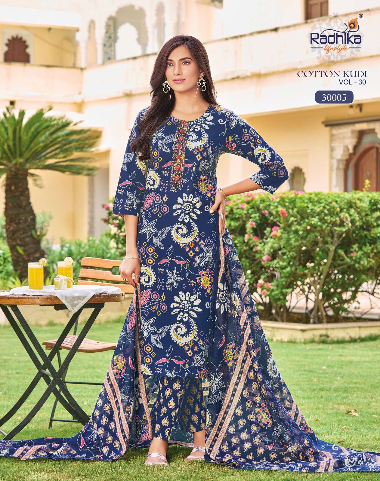 RADHIKA LIFESTYLE COTTON KUDI VOL 30 COTTON PRINTED KURTI WITH PANT& DUPPATTA SET