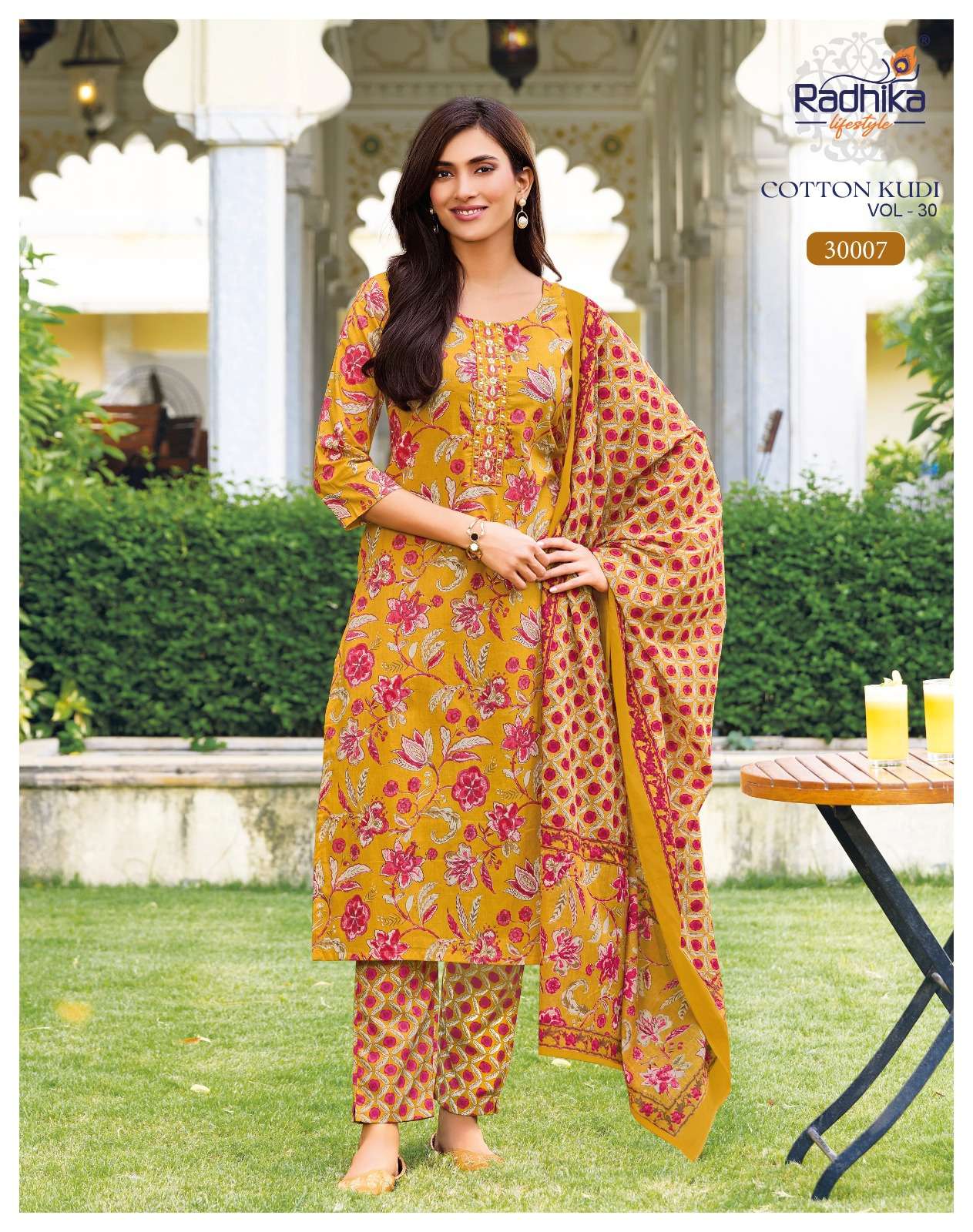 RADHIKA LIFESTYLE COTTON KUDI VOL 30 COTTON PRINTED KURTI WITH PANT& DUPPATTA SET