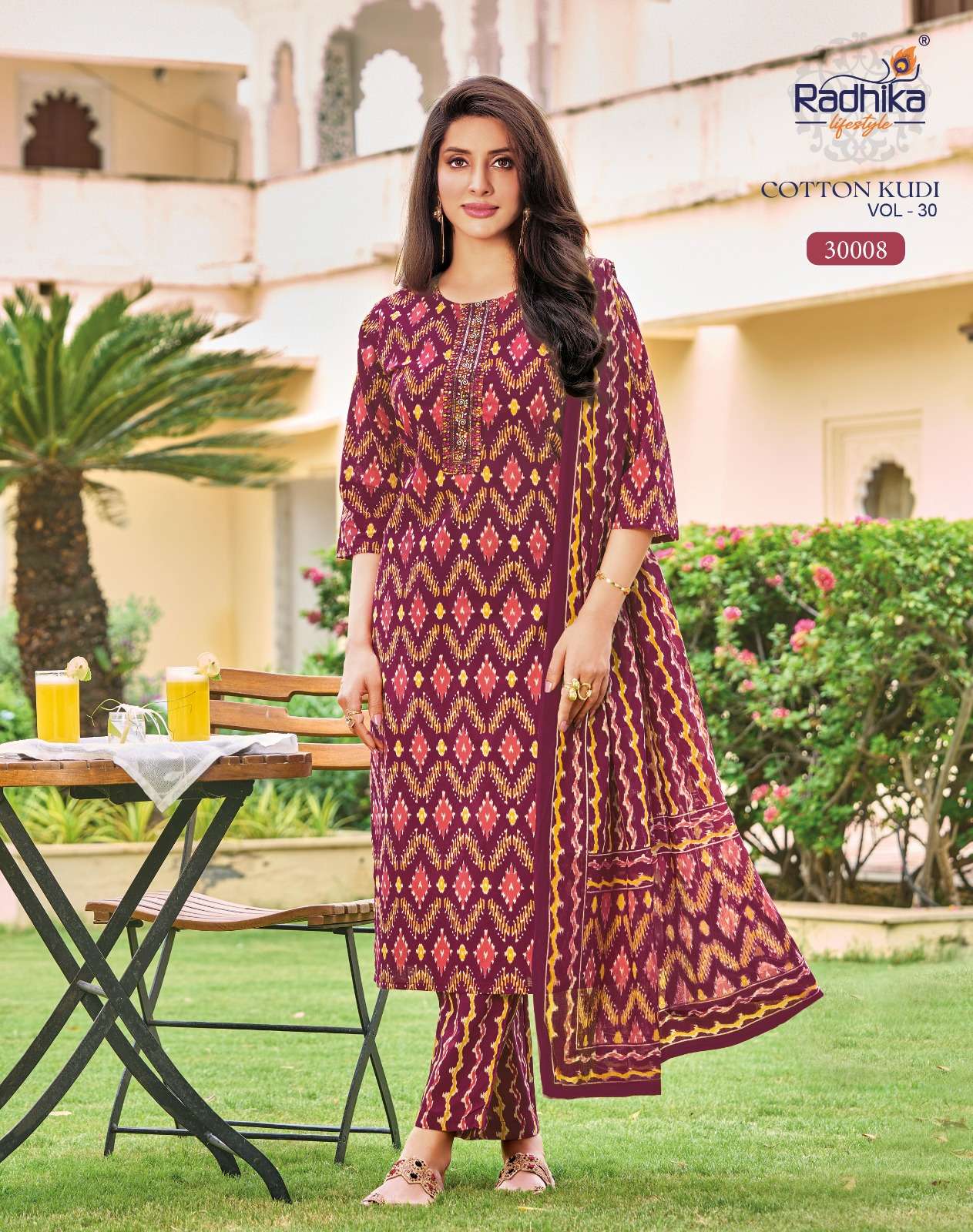 RADHIKA LIFESTYLE COTTON KUDI VOL 30 COTTON PRINTED KURTI WITH PANT& DUPPATTA SET