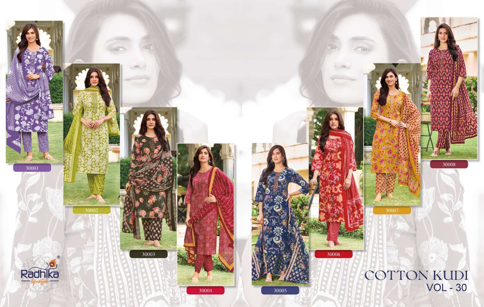 RADHIKA LIFESTYLE COTTON KUDI VOL 30 COTTON PRINTED KURTI WITH PANT& DUPPATTA SET