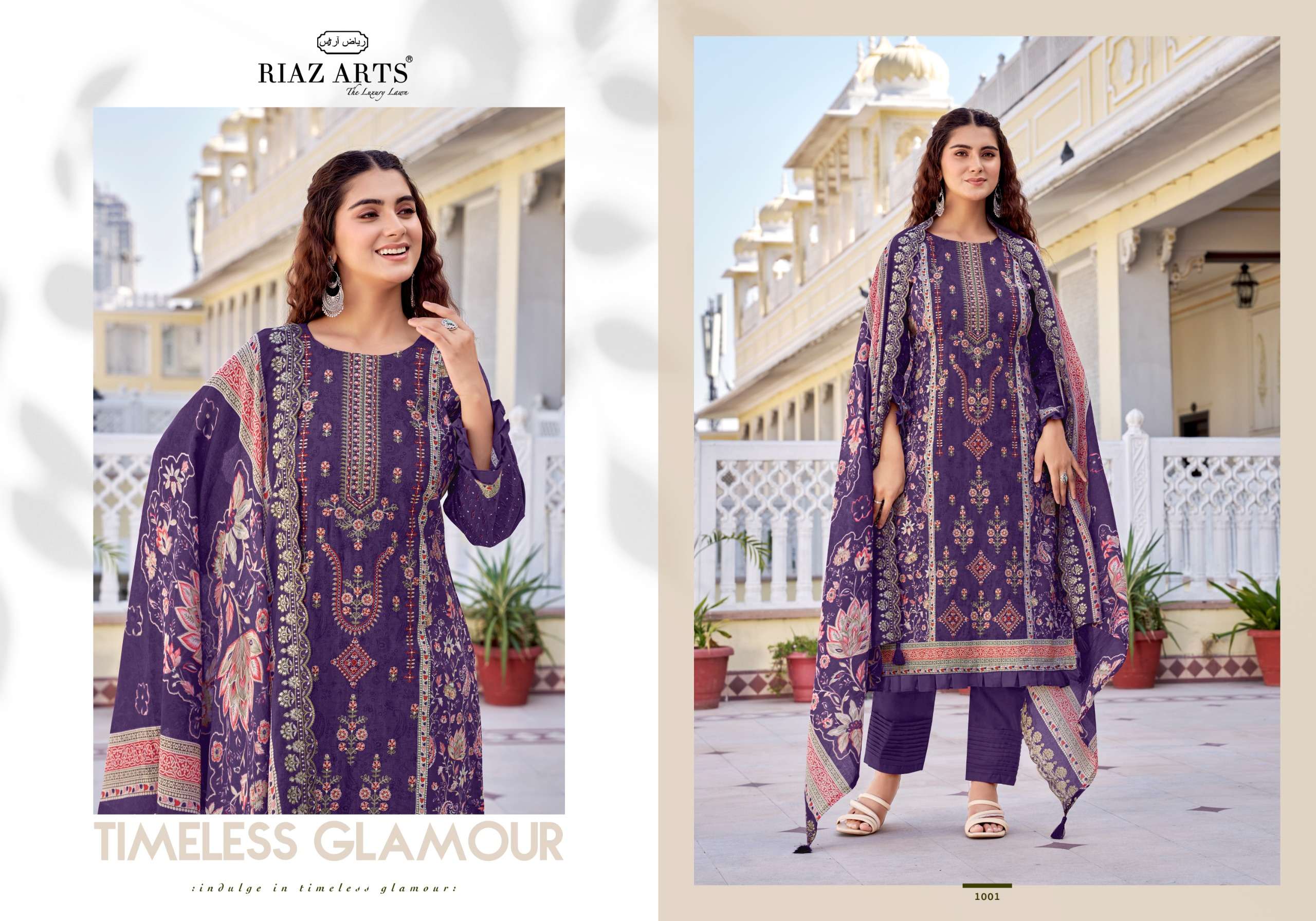 RIAZ ARTS ABU REHAN VOL 2 LAWN COTTON PRINT WITH EMBROIDERY WORK SUIT