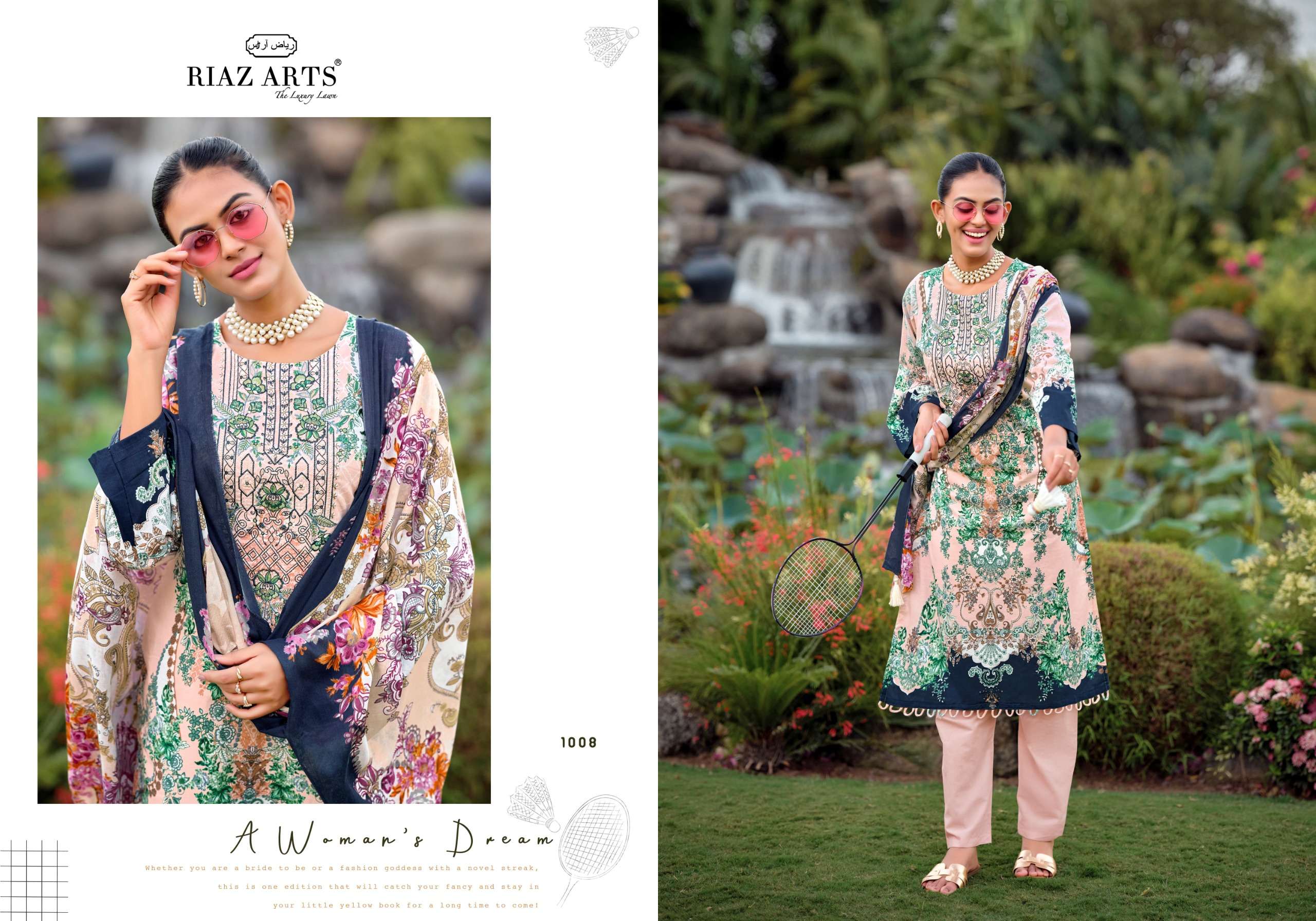 RIAZ ARTS NAYRA VOL 44 COTTON DIGITAL PRINTS WITH FANCY EMBROIDERY WORK SUIT