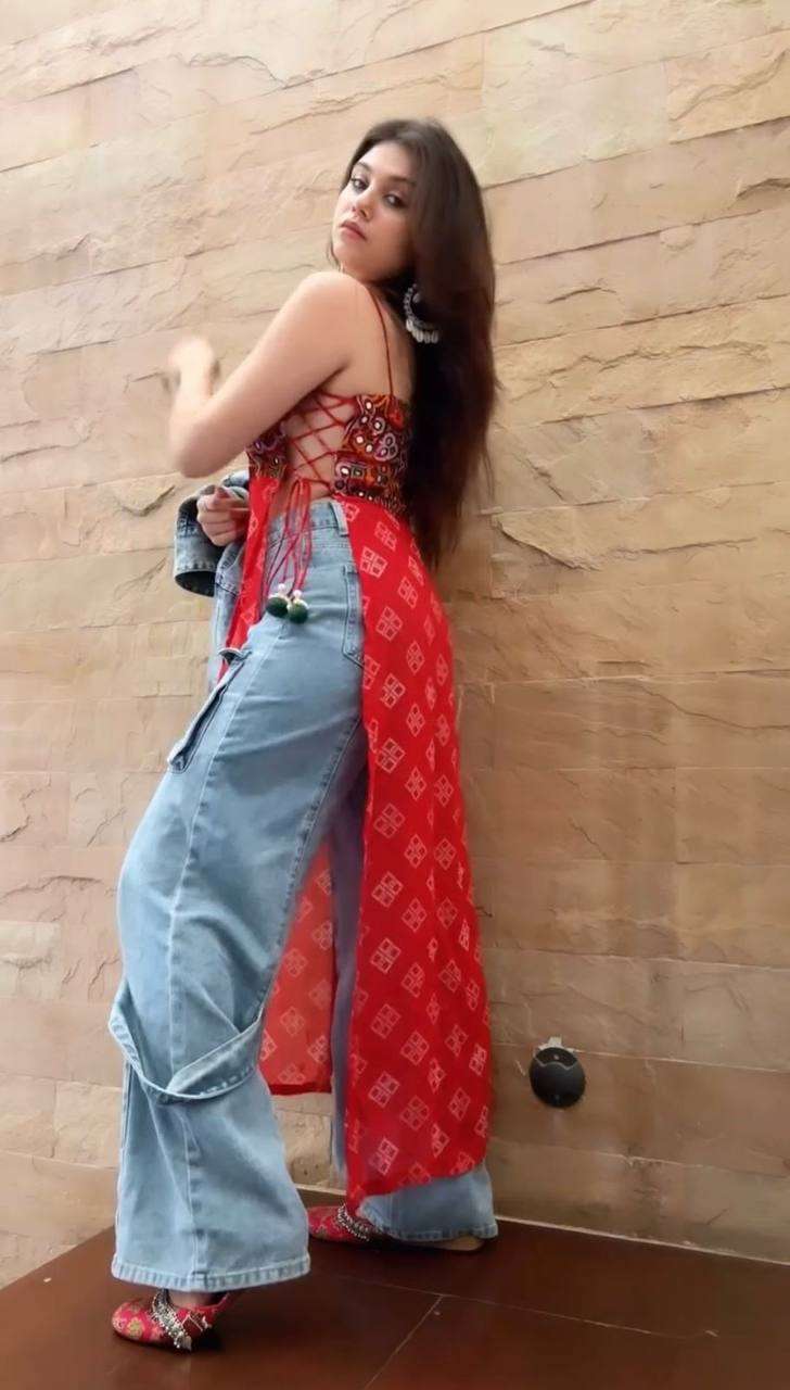 RTC 5691 FOR GEORGETTE MIRROR WORK DESIGNER NAVRATRI WEAR LADIES KURTI