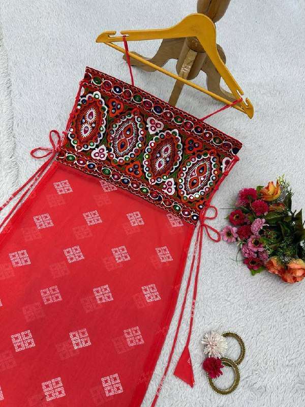 RTC 5691 FOR GEORGETTE MIRROR WORK DESIGNER NAVRATRI WEAR LADIES KURTI