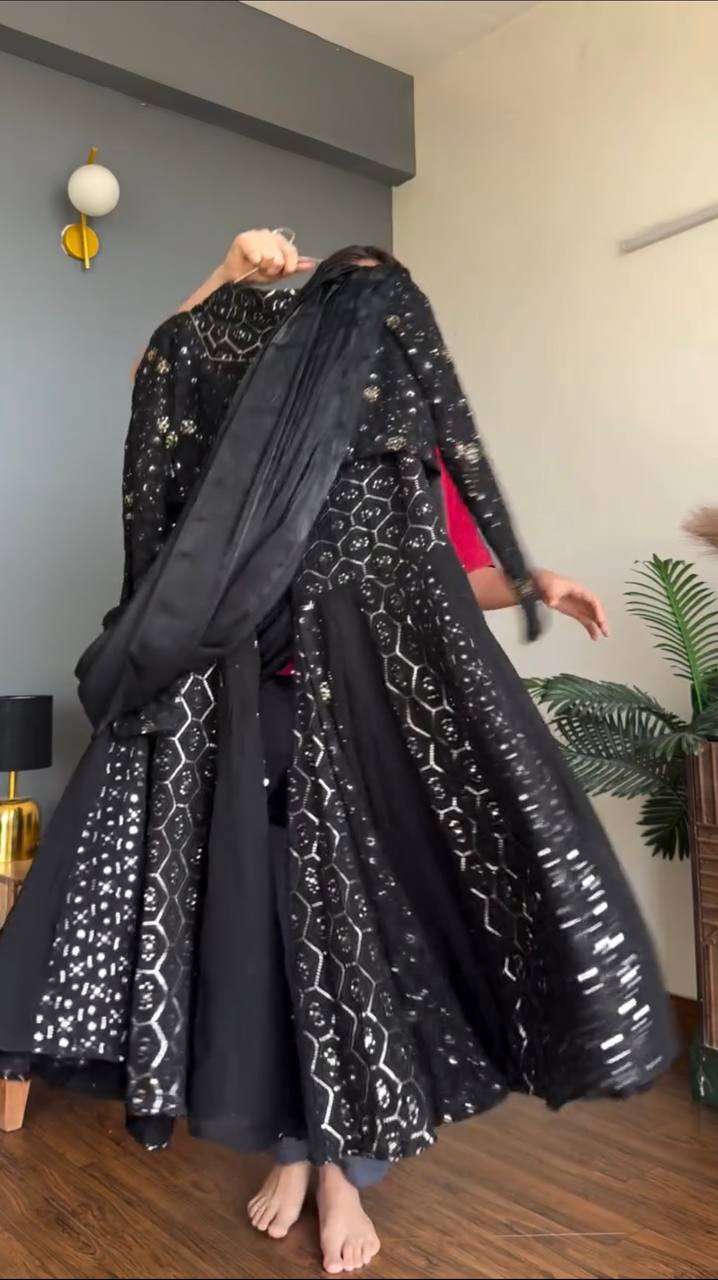 RTC 5994 FOX GEORGETTE SEQUENCE EMBROIDERY DESIGNER WORK WEDDING FUNCTION WEAR DRESS
