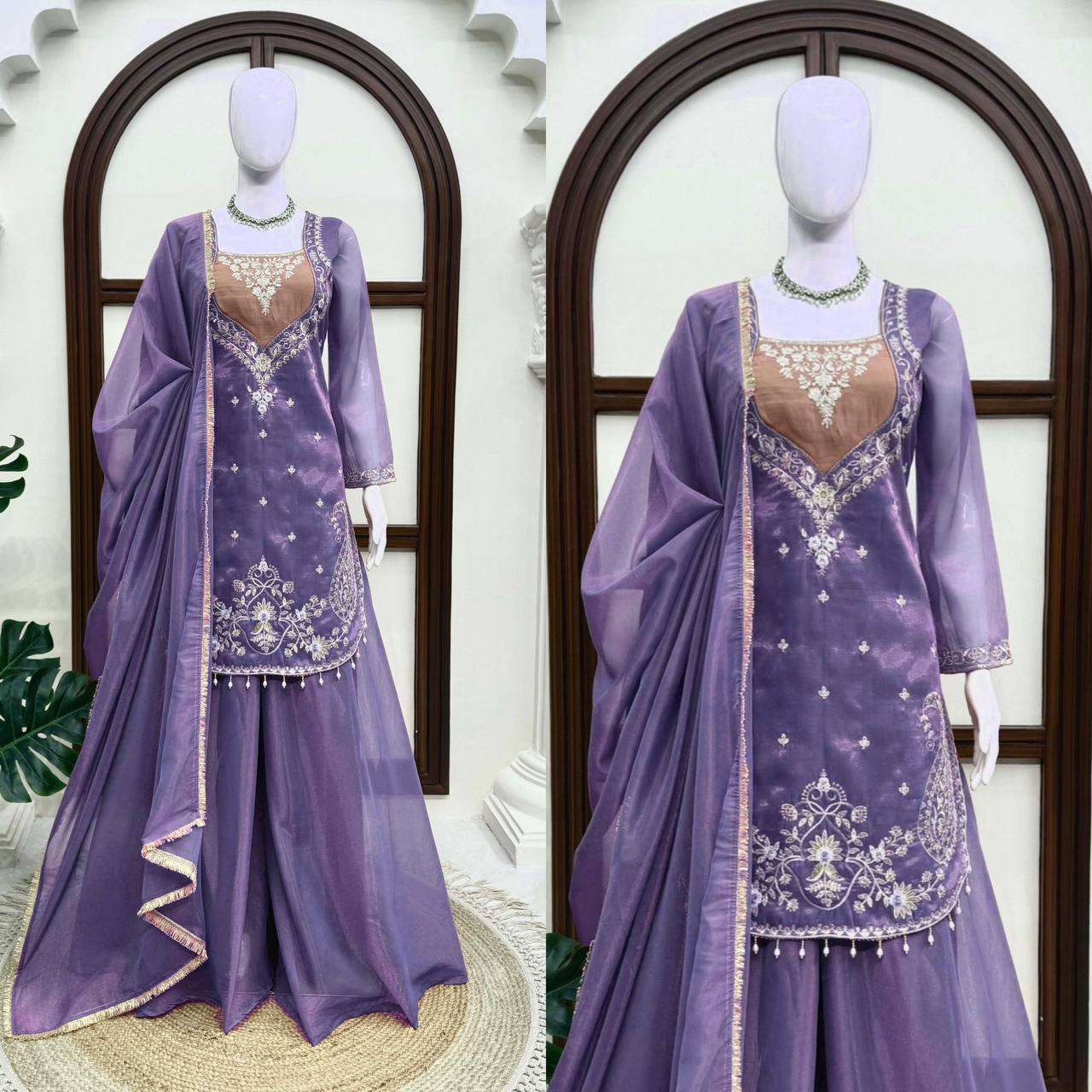 RTC 6065 SIMER FABRIC HEAVY SEQUENCE EMBROIDERY DESIGNER READY MADE FESTIVE WEAR SUIT