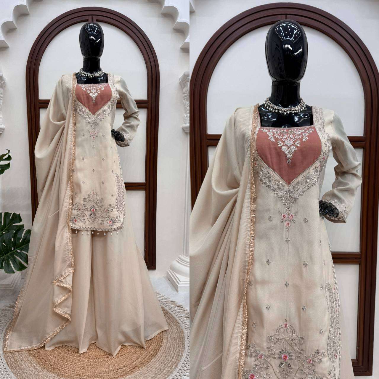 RTC 6065 SIMER FABRIC HEAVY SEQUENCE EMBROIDERY DESIGNER READY MADE FESTIVE WEAR SUIT